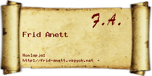 Frid Anett névjegykártya
