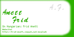anett frid business card